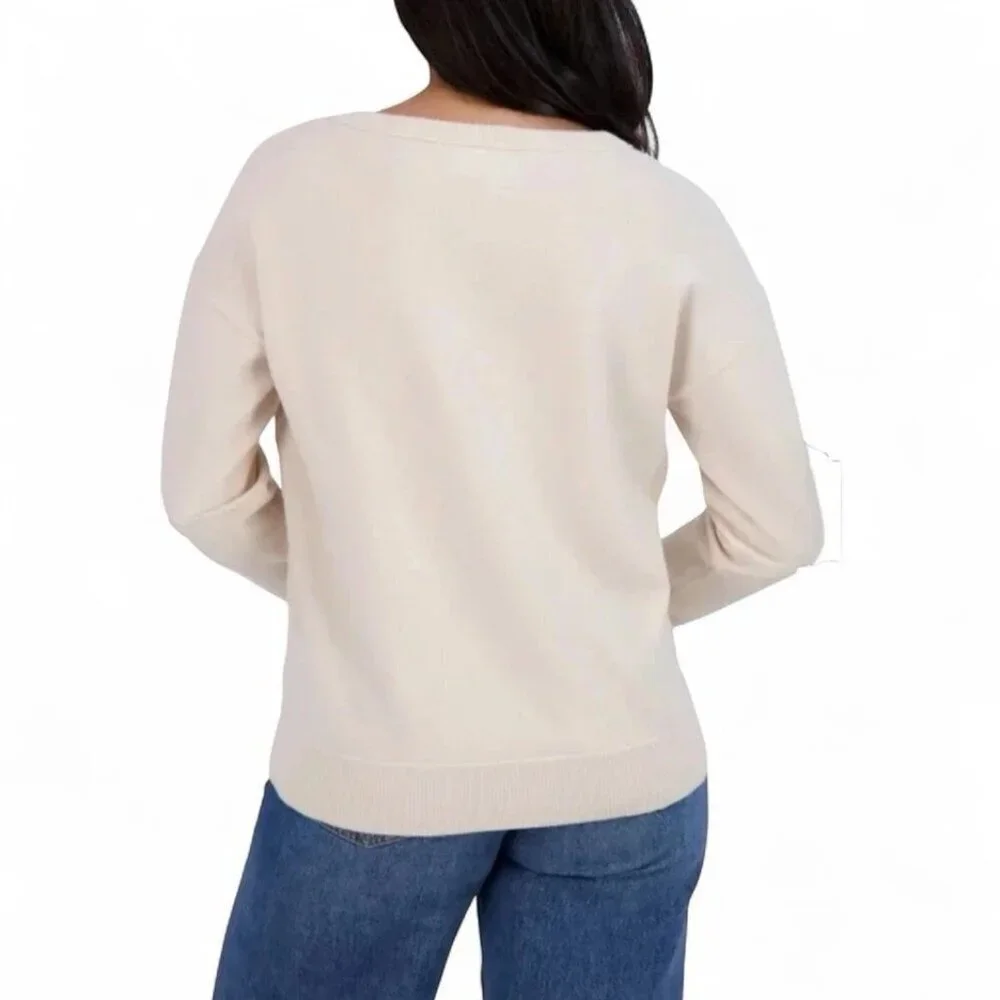 Lucky Brand V-Neck Sweater L Womens Lightweight Casual Knit M0029